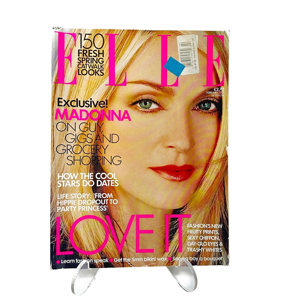 British Elle Magazine 2001 February Madonna Vintage Y2k